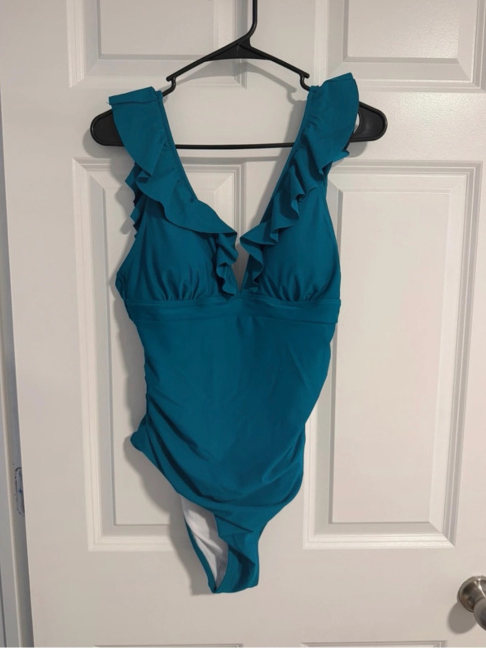 Cupshe Teal Ruffle Strap One-Piece Swimsuit